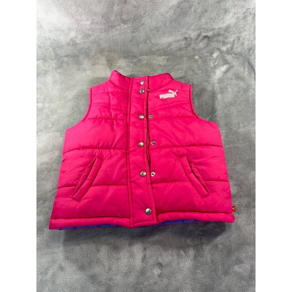 Puma Vest Girl's 3T Pink and Purple puffer vest Full Zip - Picture 2 of 13